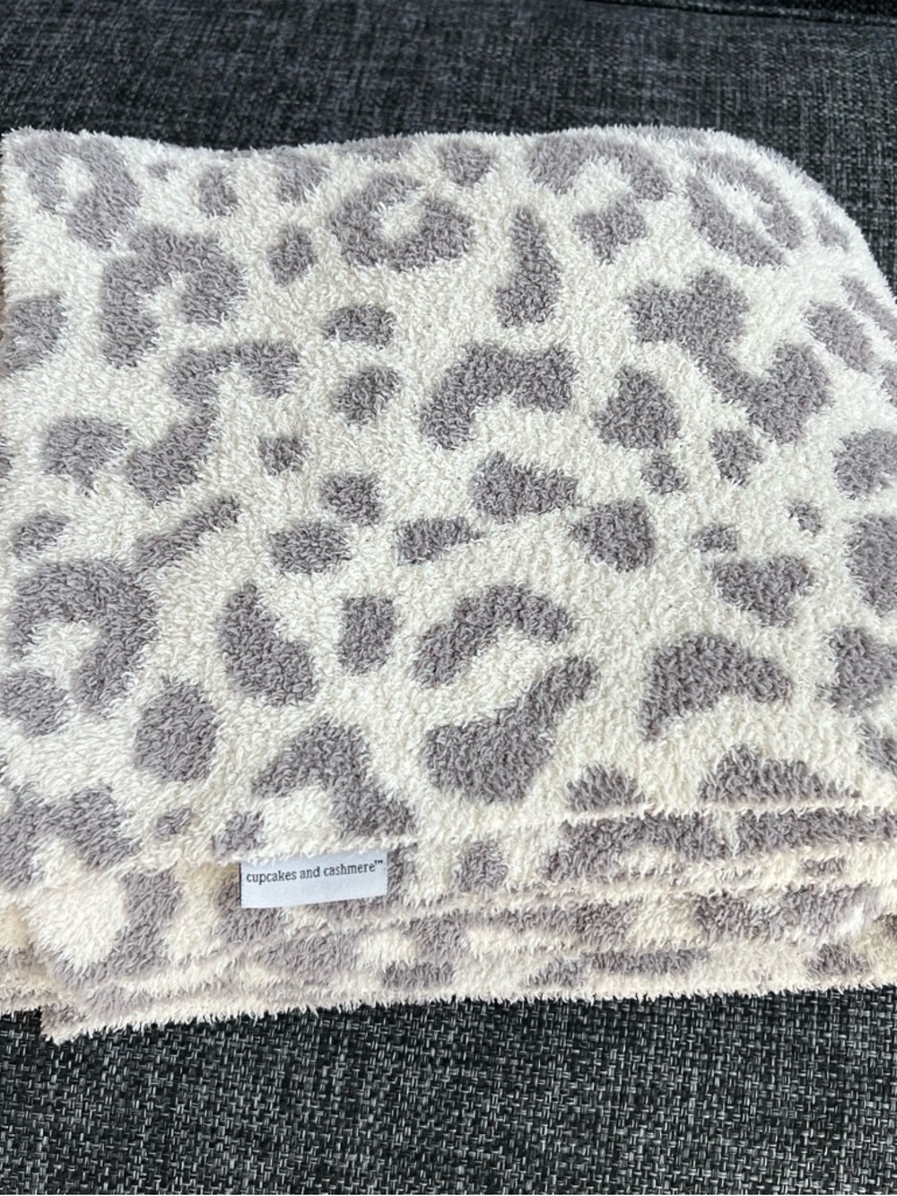 Cupcakes and Cashmere Grey Leopard Blanket - Picture 5 of 6